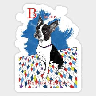 B is for Boston Terrier II Sticker